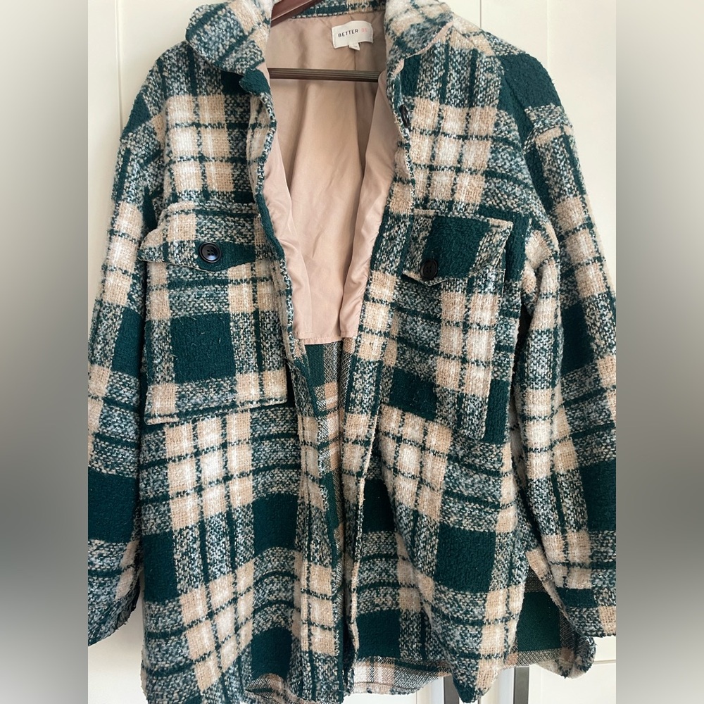 Better Be brand green and beige jacket size large
